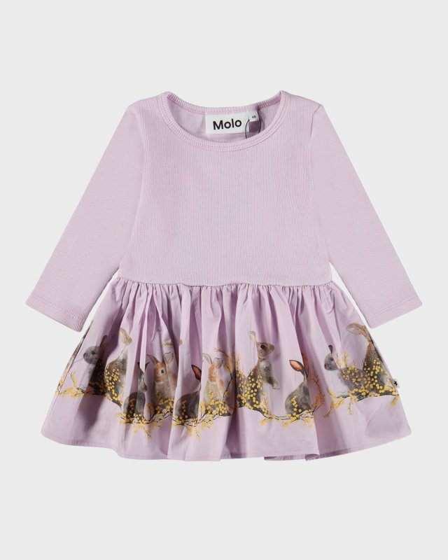 Girl's Candi Combo Poplin Dress, Size 3M-